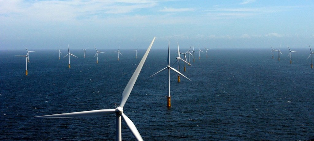 Windmolens in windpark op zee van Eneco