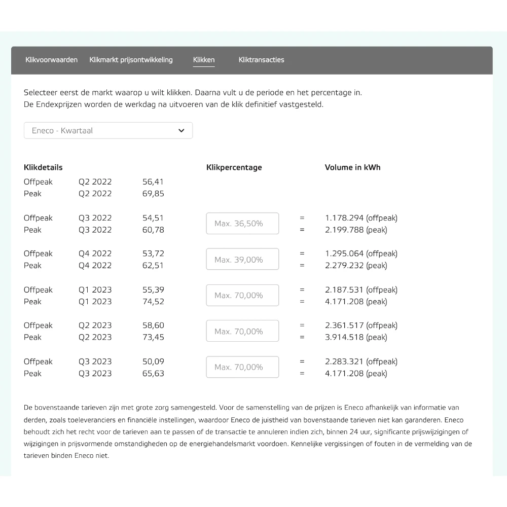 Stap 3: bepaal volume en bevestig de klik