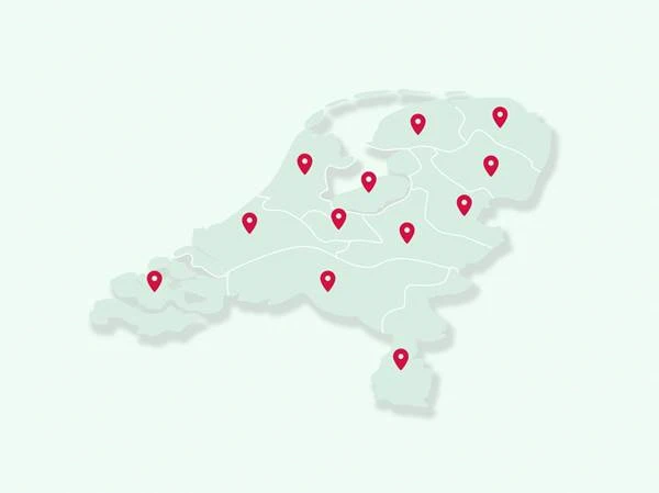 Landkaart van Nederland met groene stroom uit uw provincie