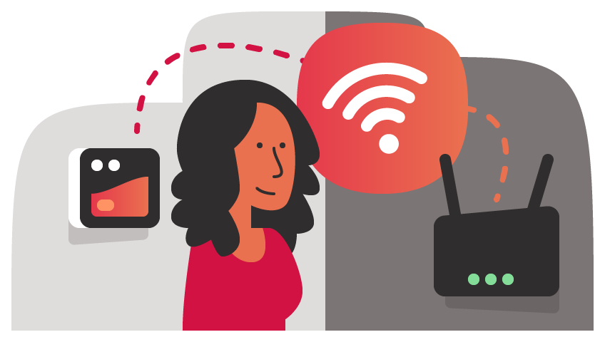 Illustratie Slimme thermostaat wifi