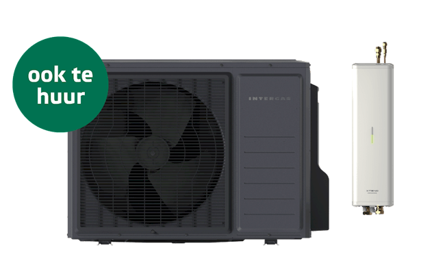 Intergas Xtend hybride warmtepomp met tekst 'ook te huur'