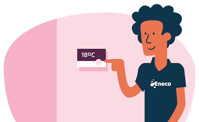 Monteur stelt thermostaat in