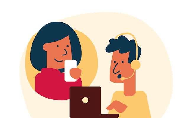 illustratie van een persoonlijk adviesgesprek
