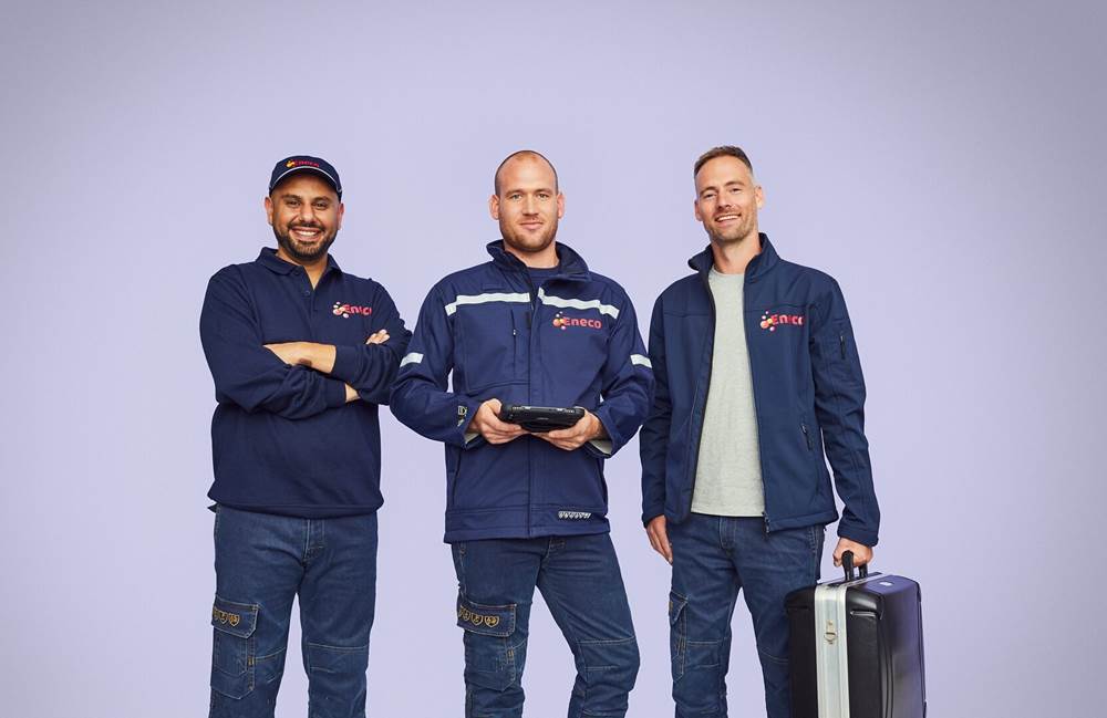 Drie monteurs van Eneco