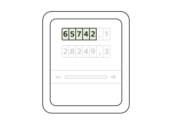 Een analoge stroommeter voor dubbeltarief