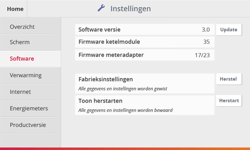 Software update uitvoeren