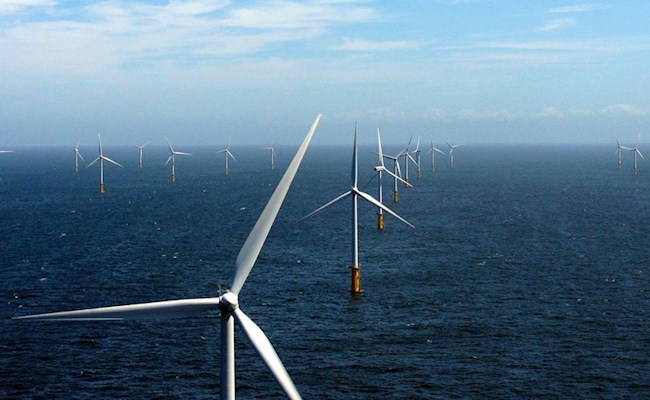 Windmolens in windpark op zee van Eneco